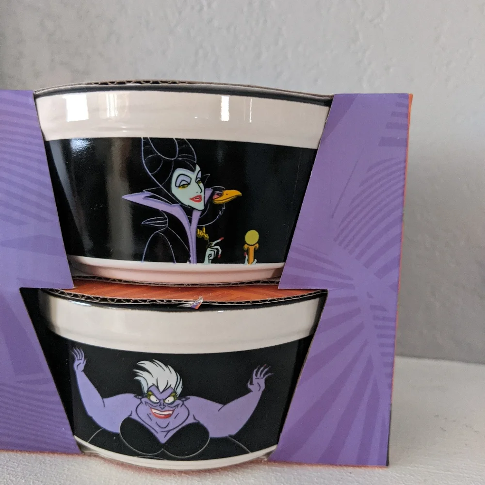 Disney Halloween Rare Black Villains Ramekins  Party Baking Serveware Decor